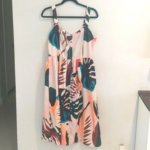 Adorable Hawaiian Print Flowy Dress
